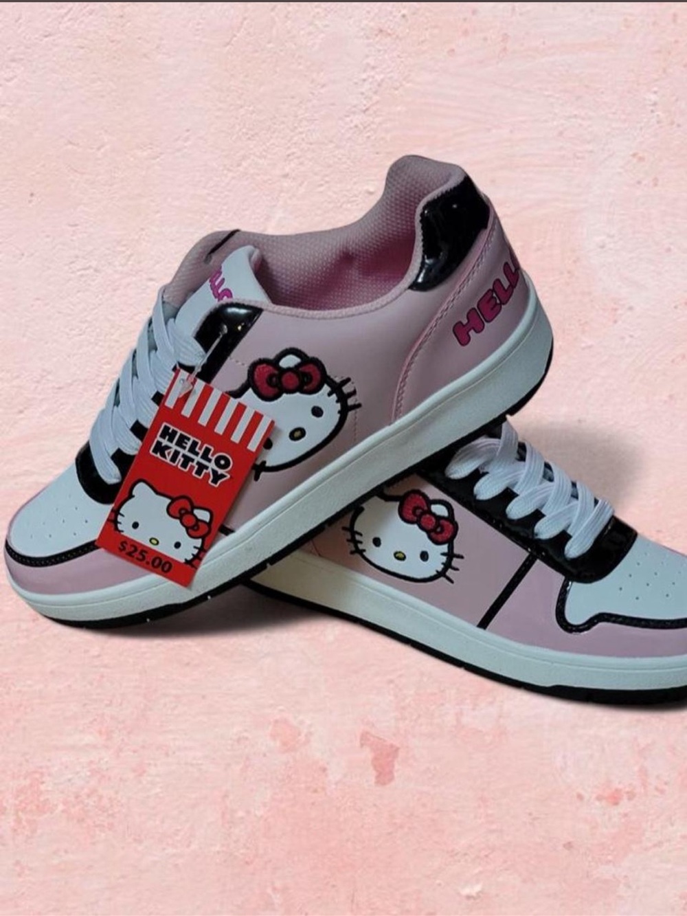 Hello Kitty Pink, White & Black Low-Top Sneakers